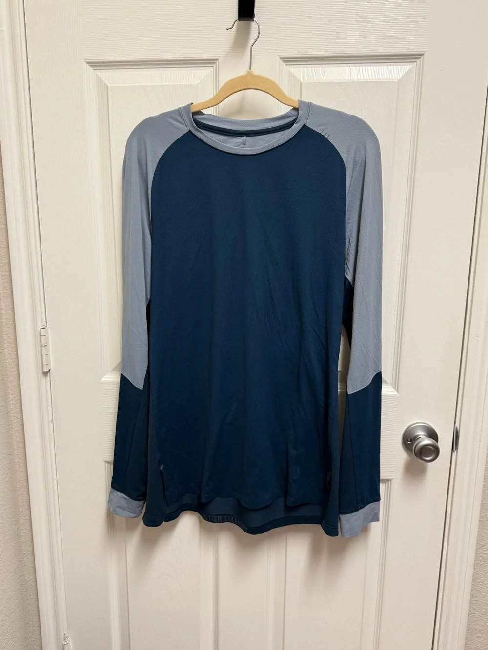 Lululemon Long Sleeve Athletic Top in Navy and Light Blue